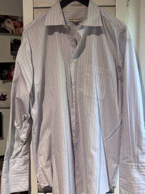 ✨ Stylish Pronto Uomo 100% Cotton French Cuff Dress Shirt | Size 17✨